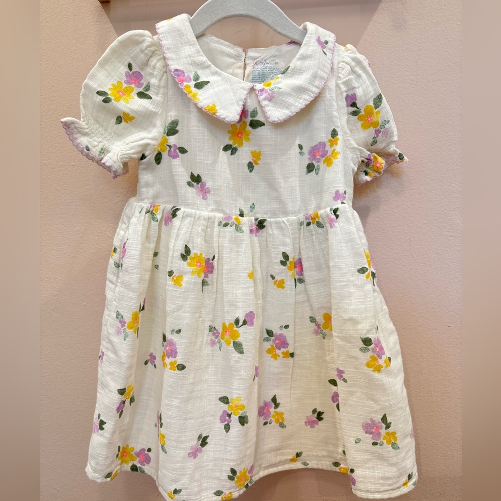 Cat & Jack Floral Kids Dress - White, Yellow, Pink